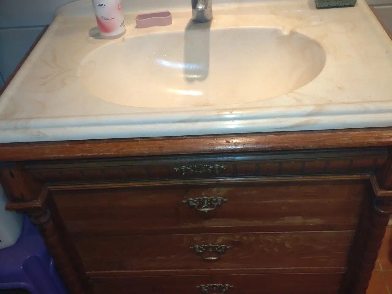 Billede 1 - Ombygget antik kommode med retrovask 