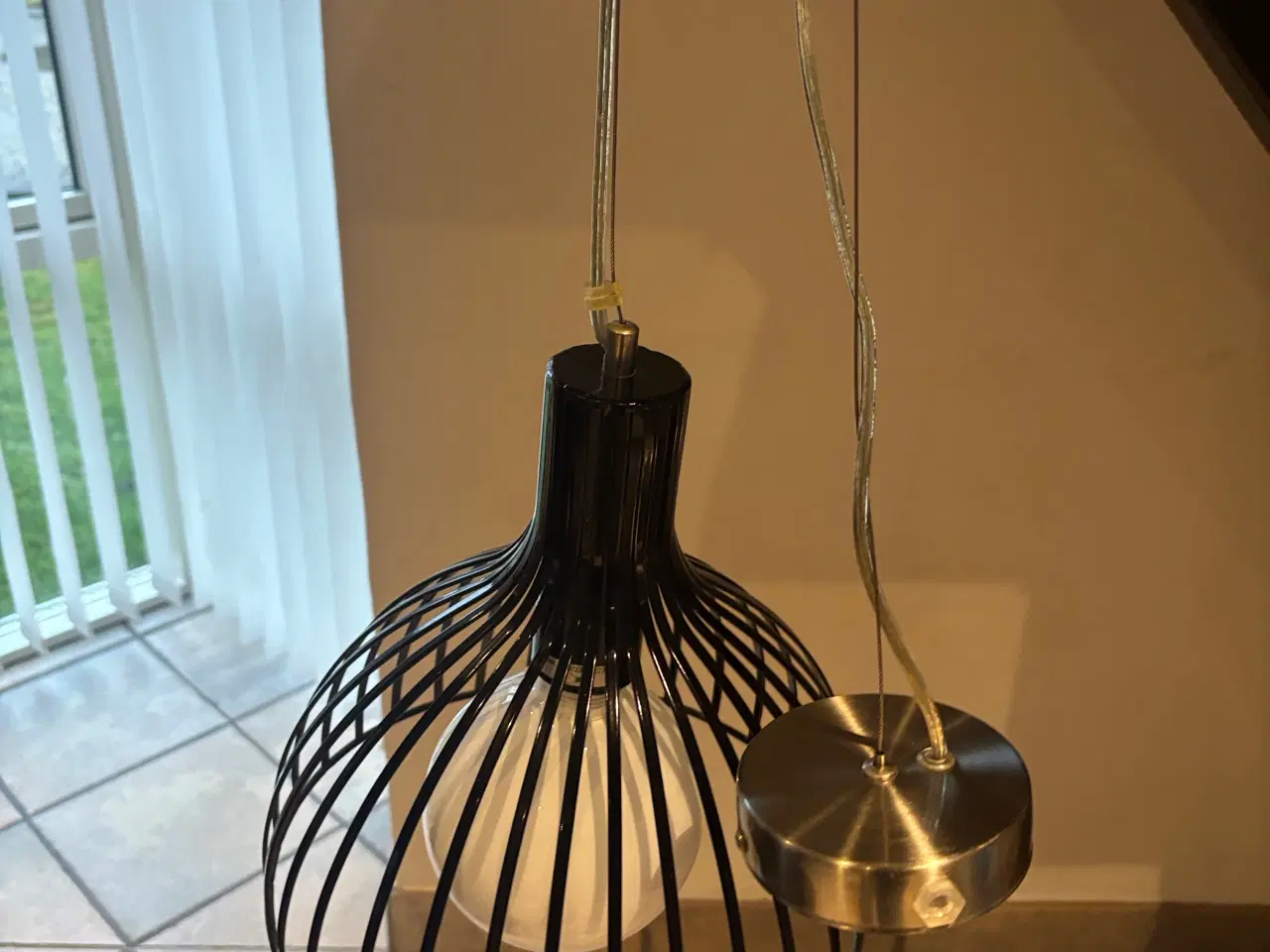 Billede 3 - Loftlampe metal sort gitterdesign