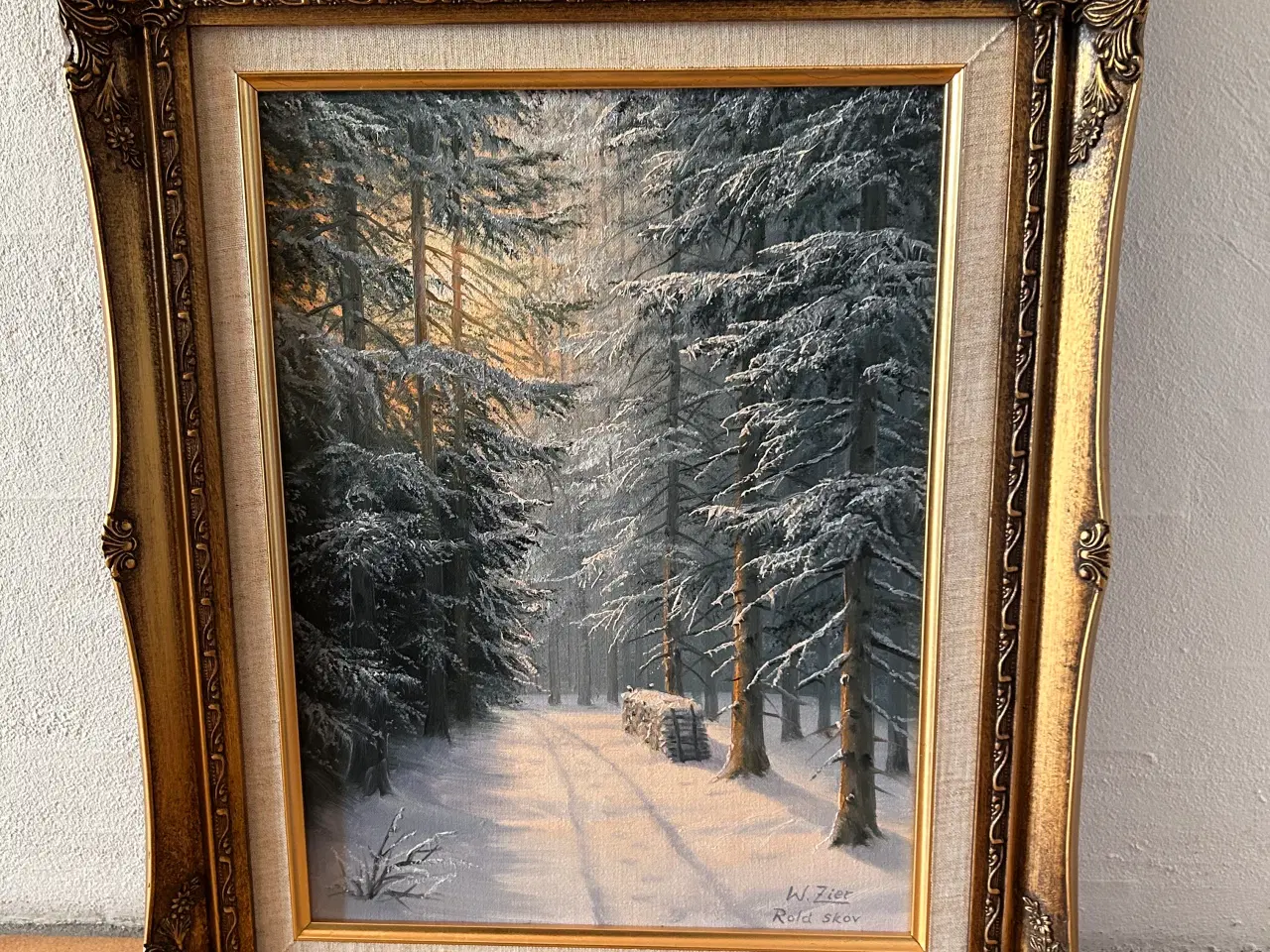 Billede 1 - Skov - vinter - malerie