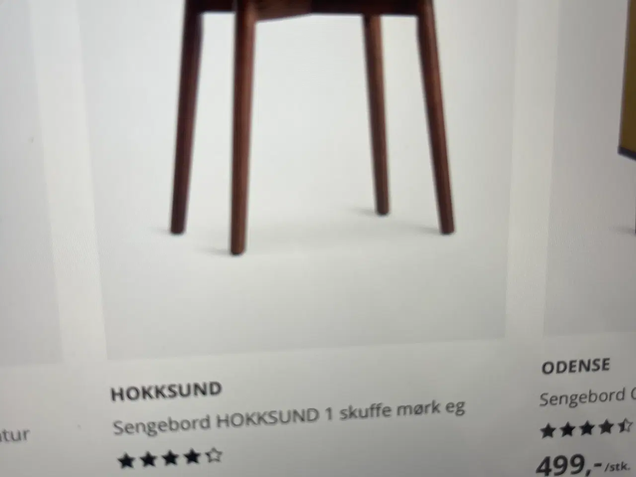 Billede 1 - Sengebord i mørk eg