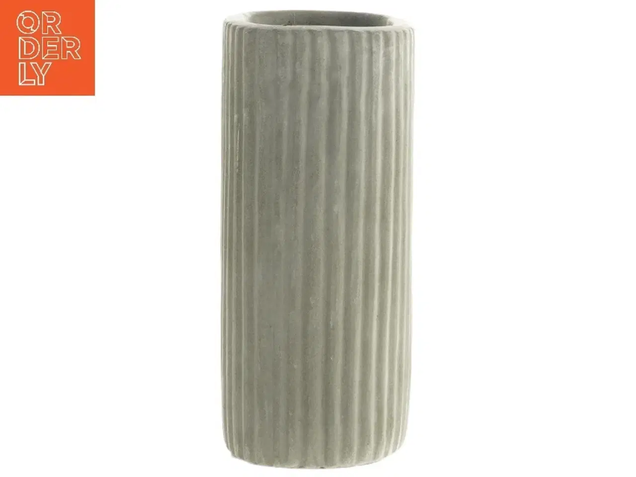Billede 2 - Grå riflet vase (str. 15x11,5 cm)