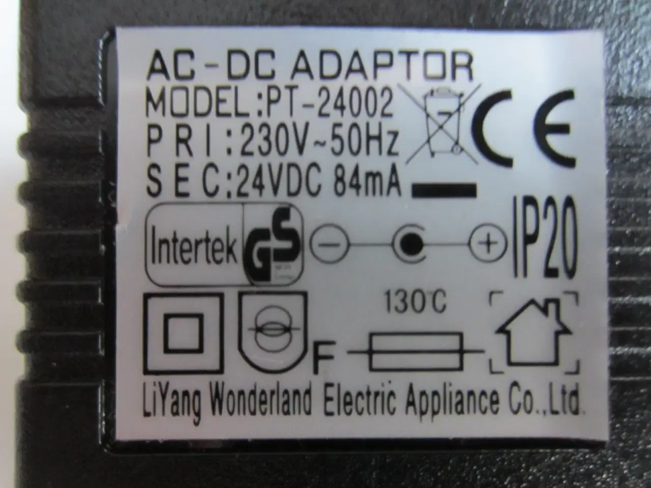 Billede 2 - Wonderland PT-24002 AC/DC Adapter 24V=  84mA 2W