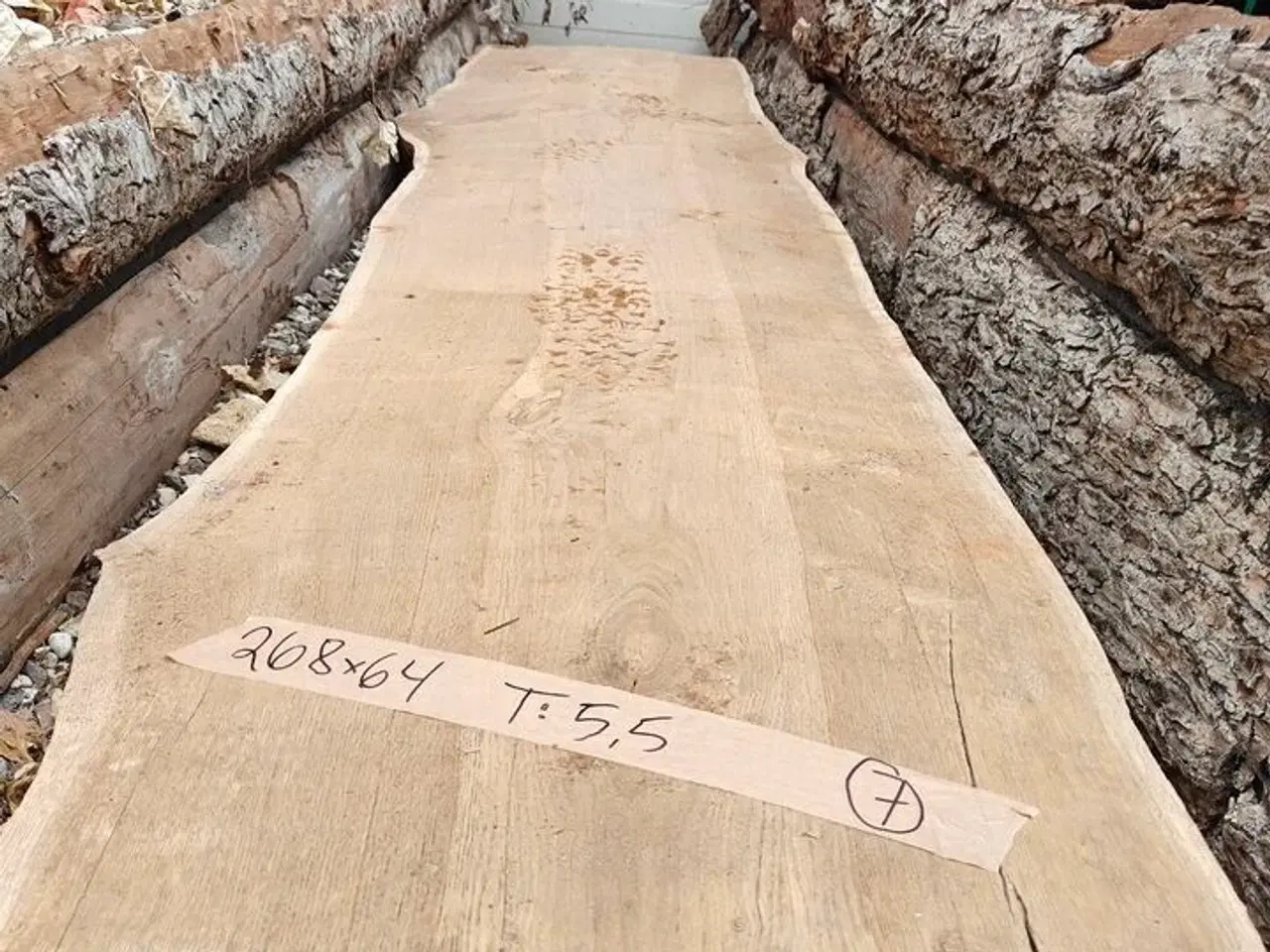 Billede 3 - 1 stk. Egetræsplanke str. 268 x 64 x 5,5