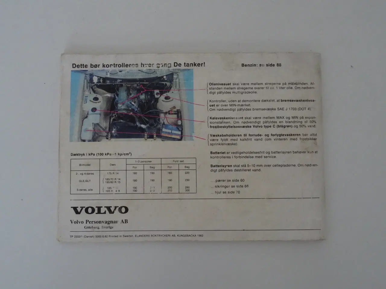 Billede 4 - Instruktionsbog til  Volvo 240 model 1983