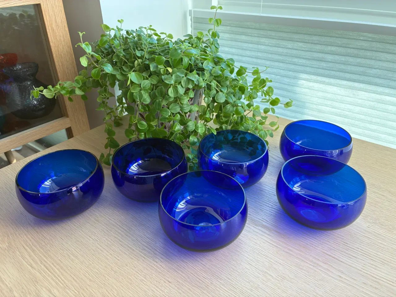 Billede 1 - Glasskylleskål/fingerskål  Holmegaard - 6 stk. blå