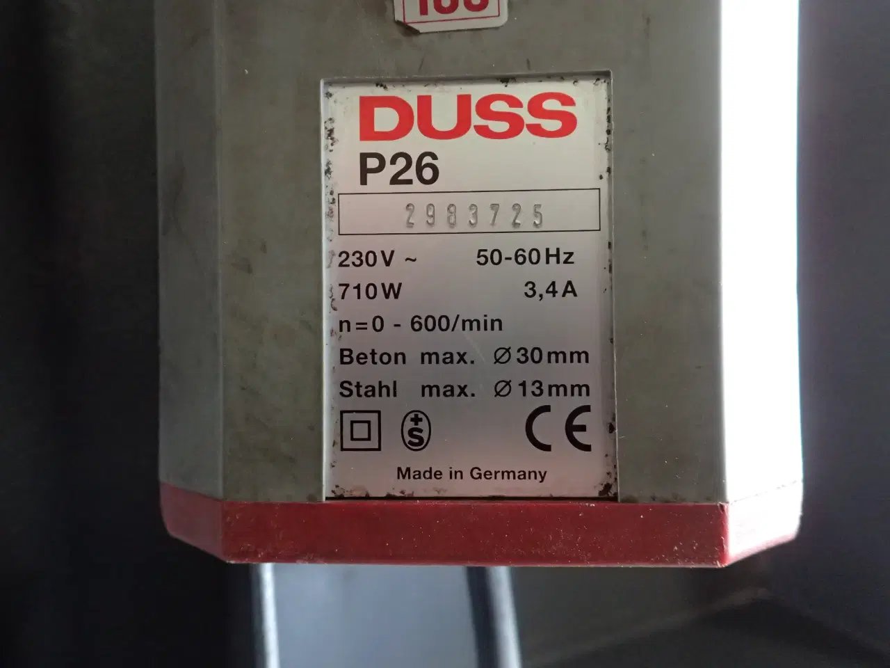 Billede 2 - Slagboremaskine DUSS pneumatisk SDS plus.