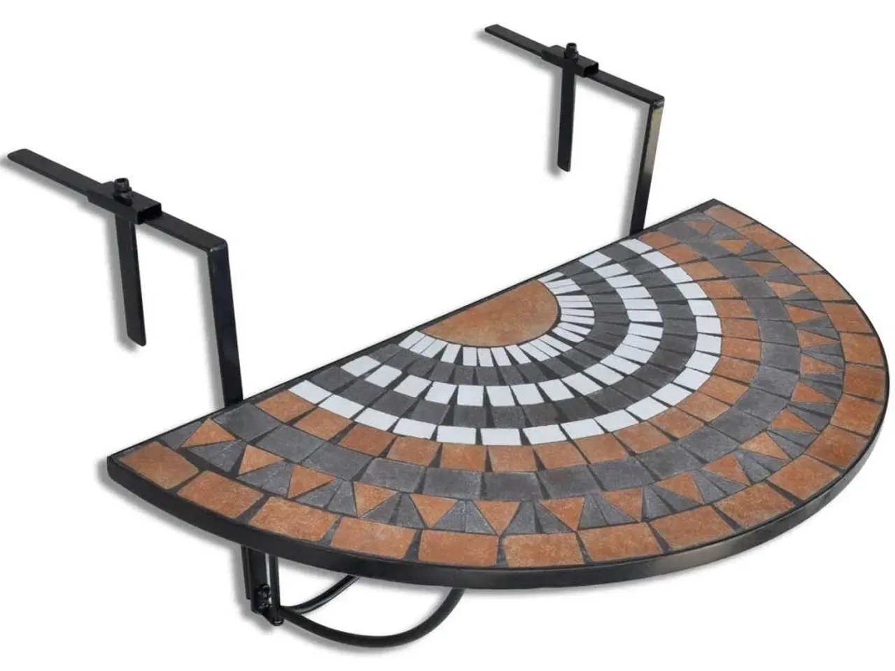 Billede 1 - Hængende altanbord mosaik terracottafarvet og hvid