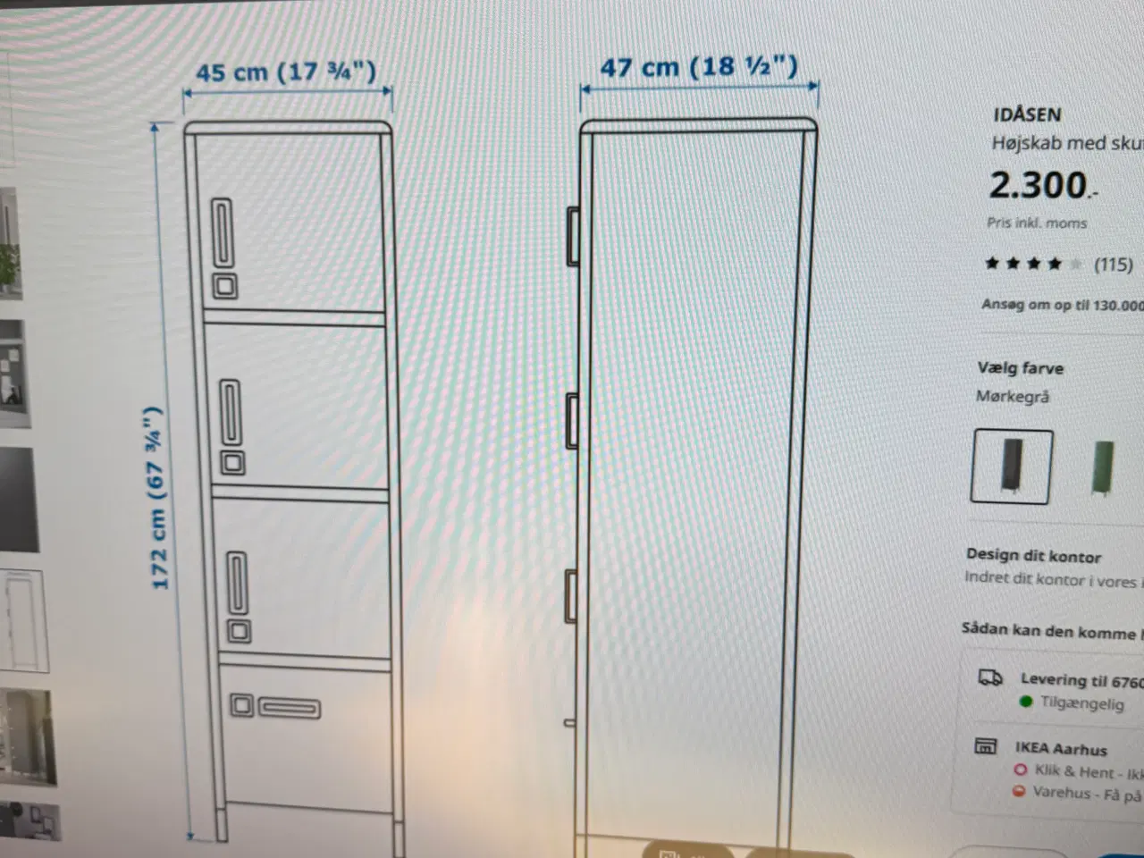 Billede 4 - Ikea Idåsen højskab med skuffe og låger