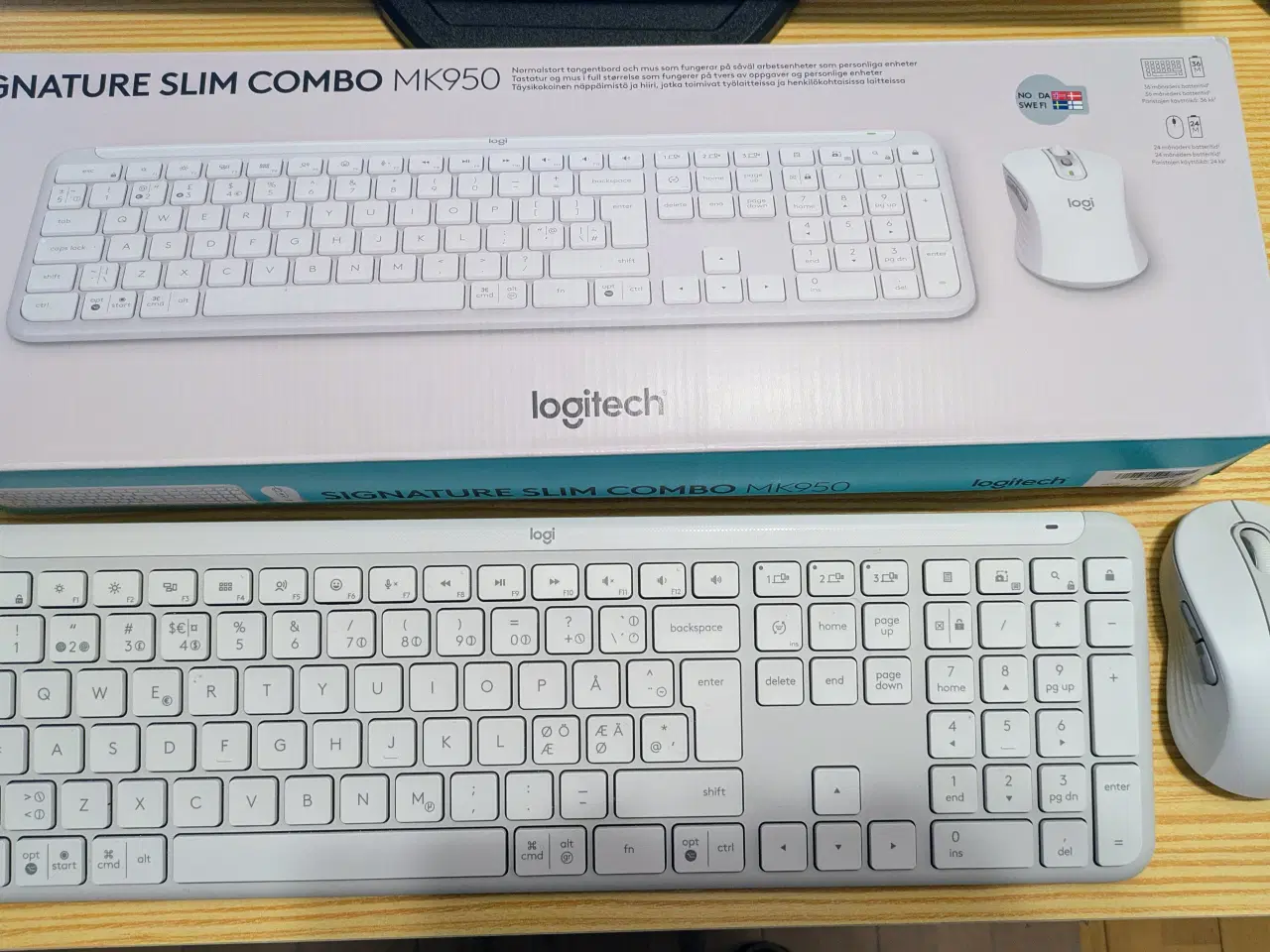 Billede 1 - Logitech Tastatur og mus; Slim Combo MK950 Off Wh
