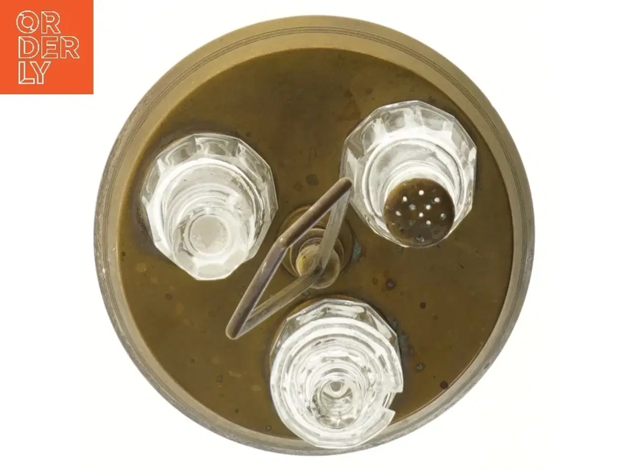 Billede 2 - Antik karafelholder med glasflasker (str. 35 cm)