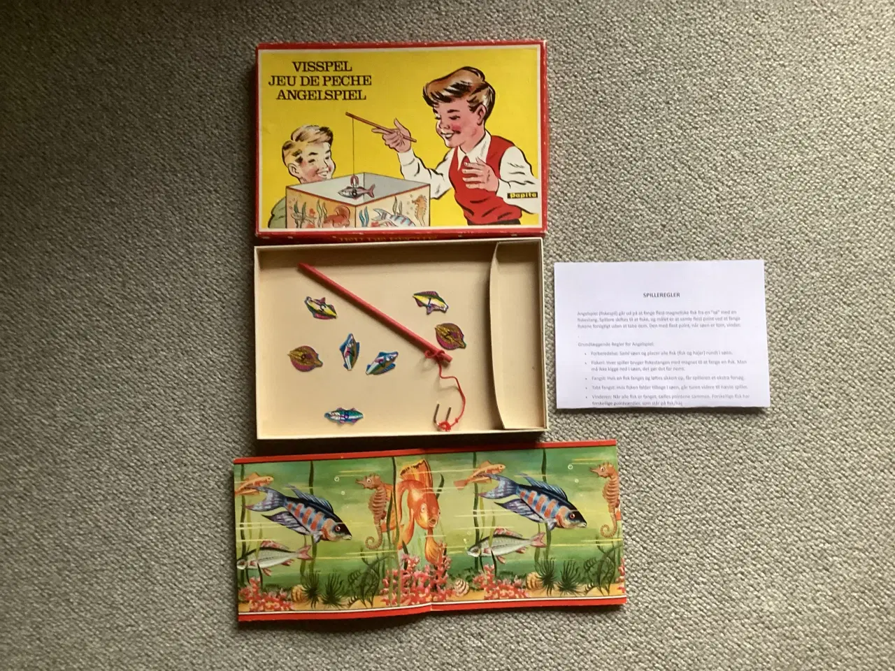 Billede 2 - Fiskespil vintage magnetisk i pap fra Papita