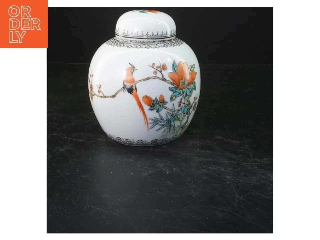 Billede 1 - Kinesisk ingefærkrukke med låg (str. 16x12 cm)