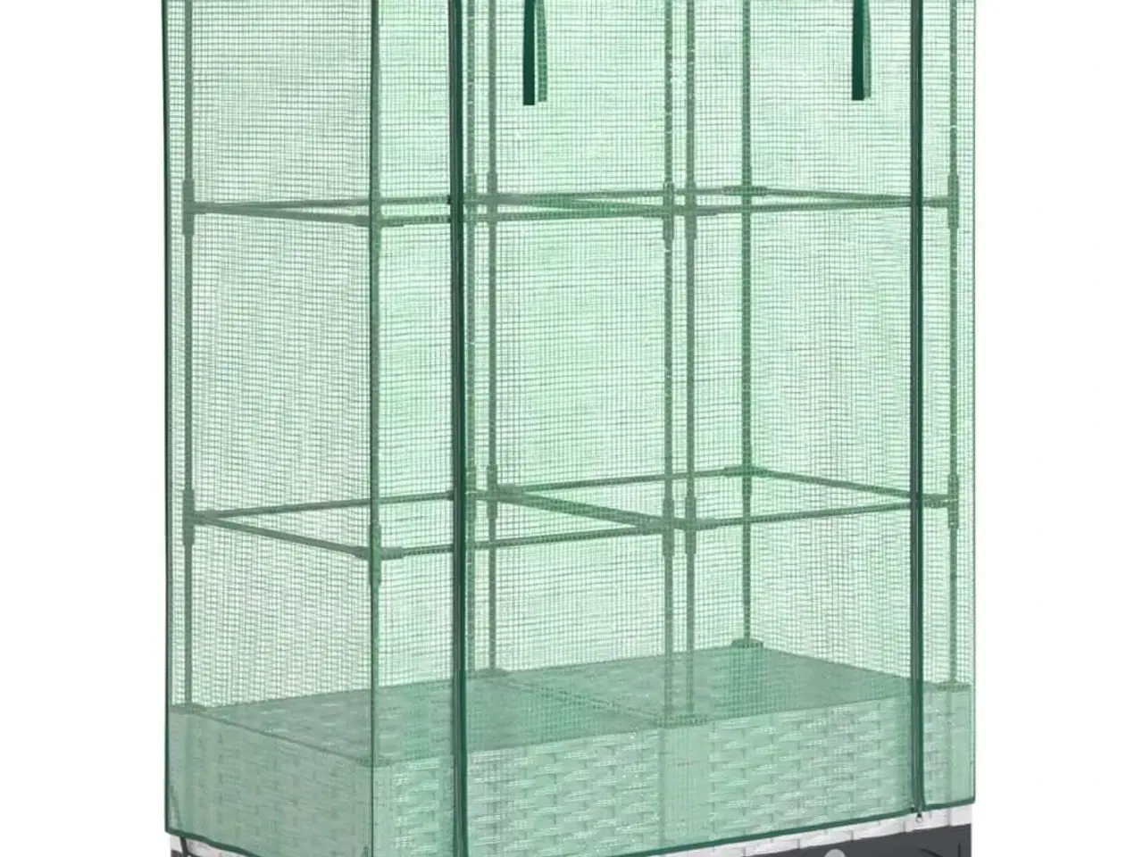 Billede 2 - Højbed med drivhusovertræk 80x40x123 cm rattan-look