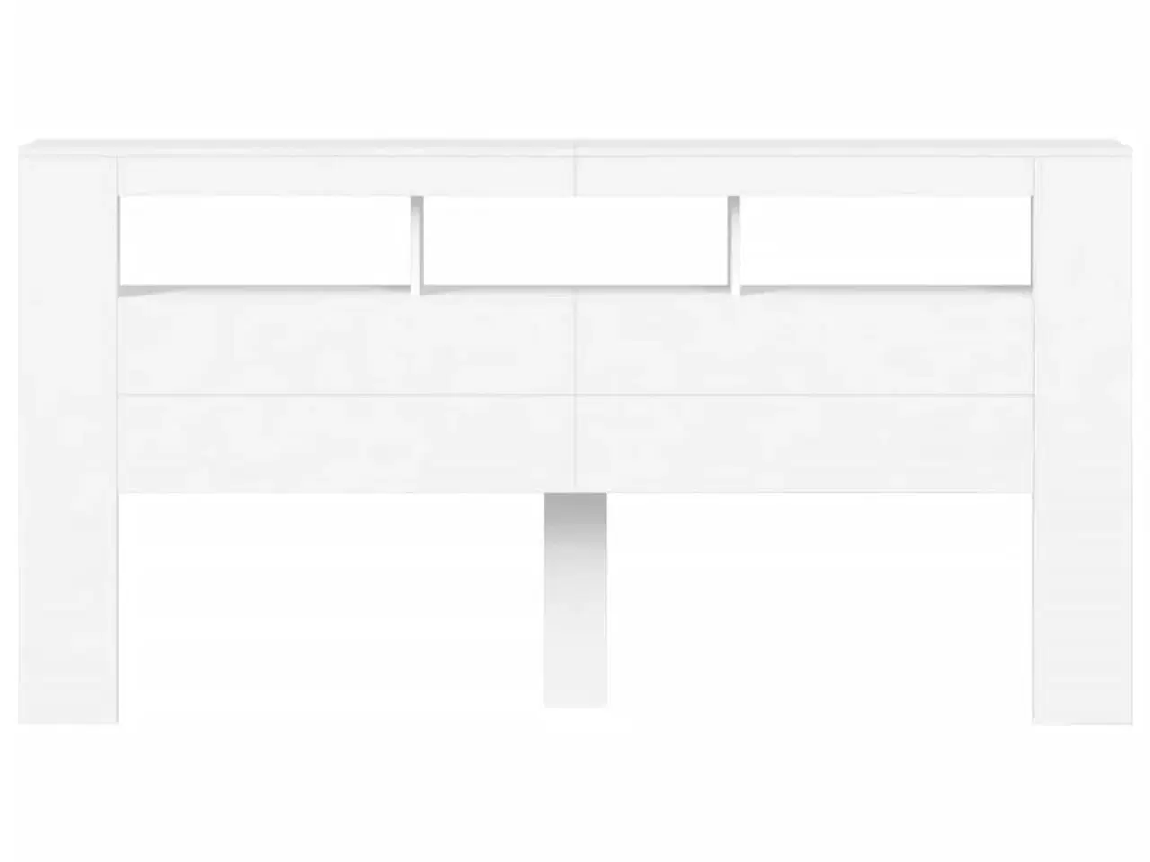 Billede 5 - Sengegavl med LED-lys 200x18,5x103,5 cm konstrueret træ hvid
