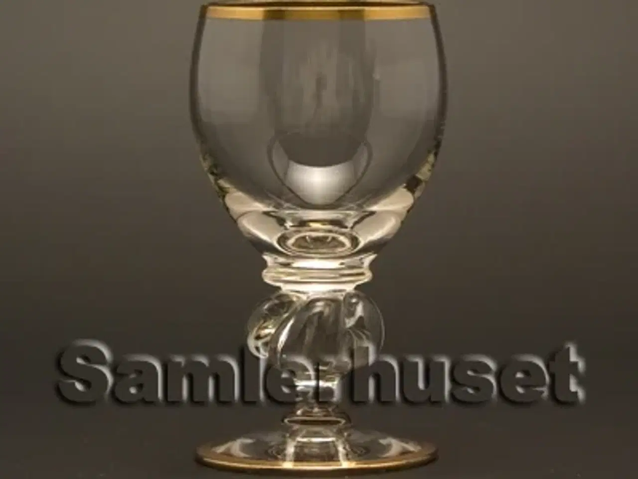 Billede 1 - Gisselfeld m. guldkant Snapseglas, stor. H:75 mm.