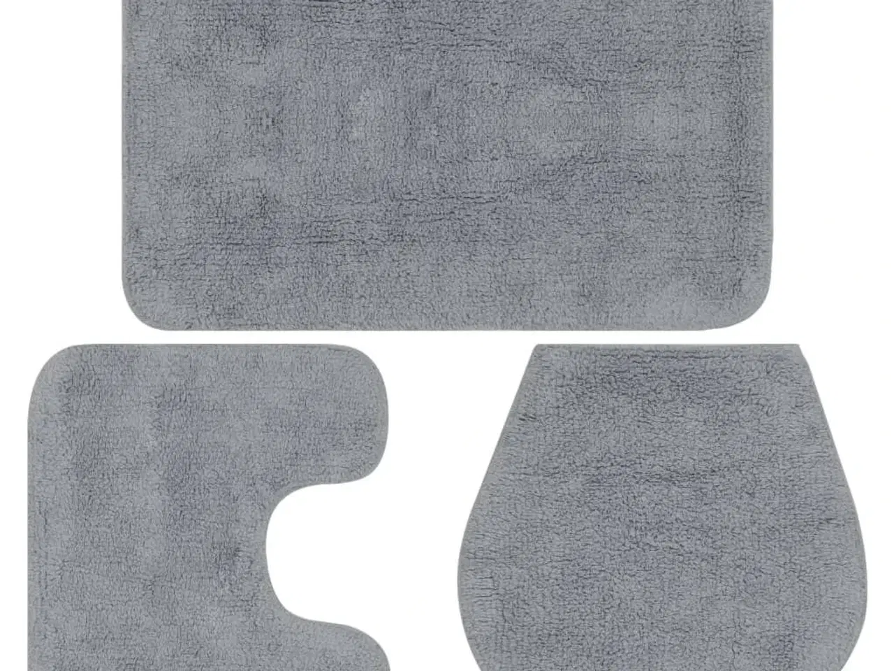 Billede 1 - Bademåttesæt i 3 dele stof grå