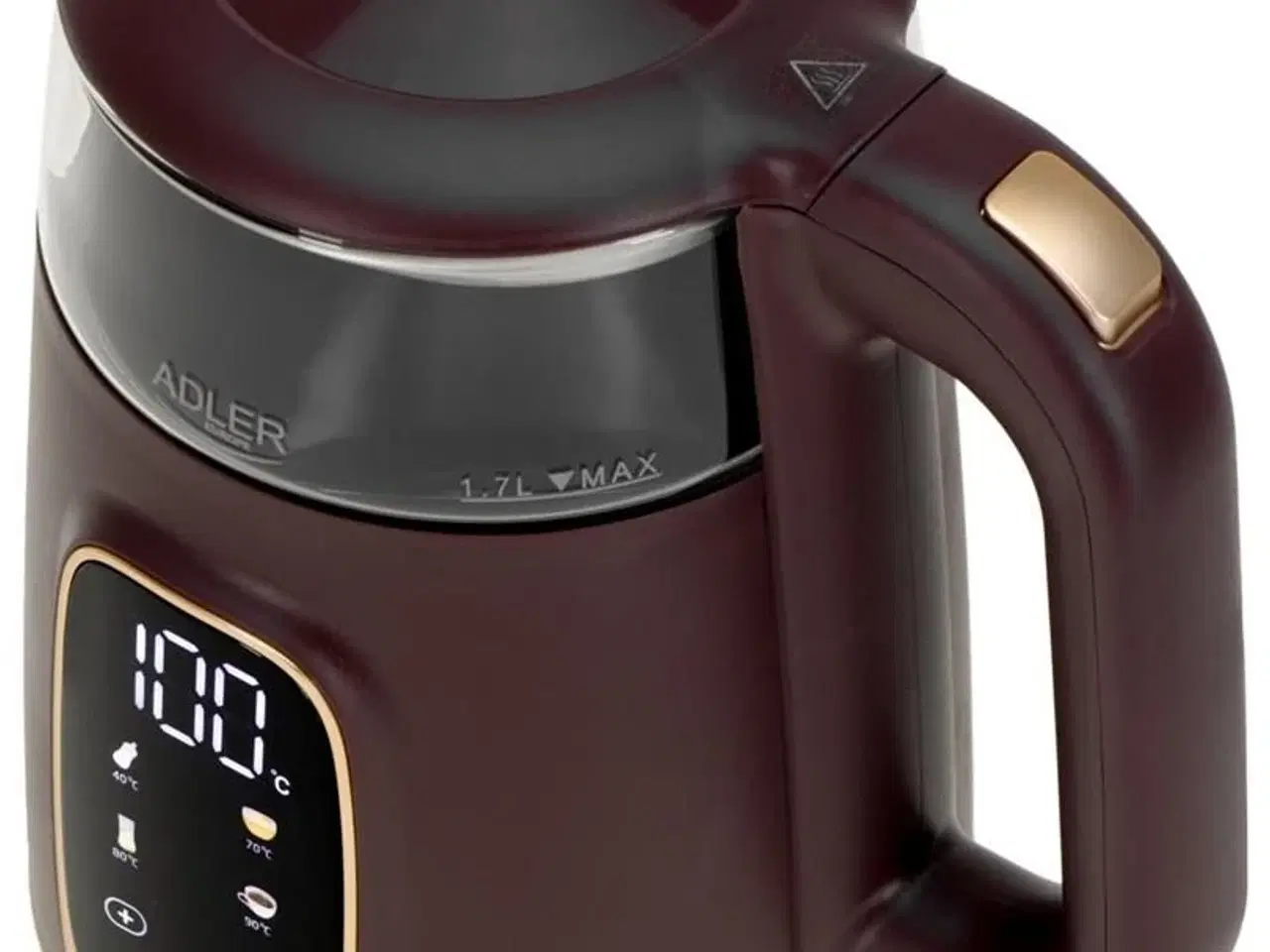 Billede 2 - Elkedel med temperaturvalg – Adler AD 1305, bordeaux, 1,7 l