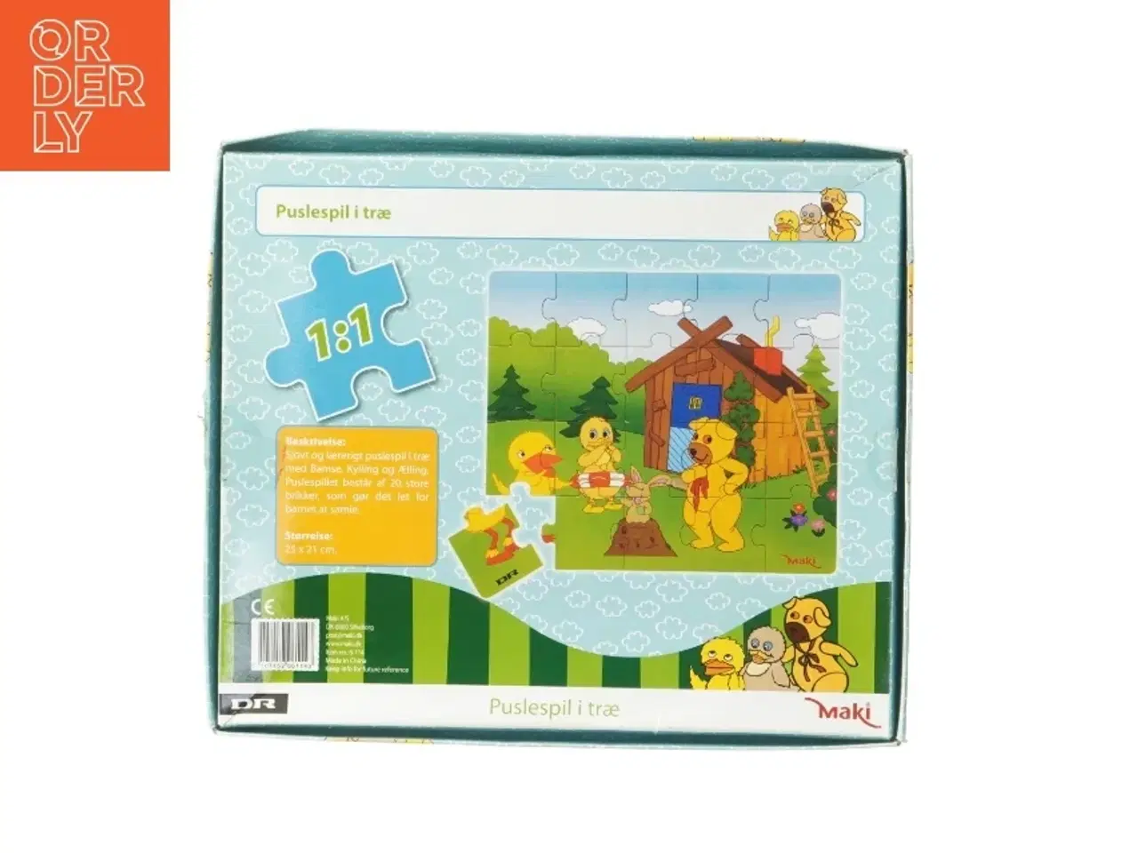 Billede 3 - Bamse og Kylling puslespil i træ fra DR (str. 25x21 cm)