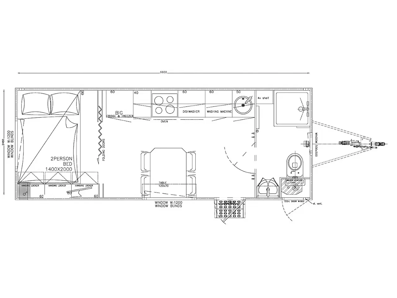Billede 2 - Model 660: Beboelsesvogn 2 pers.