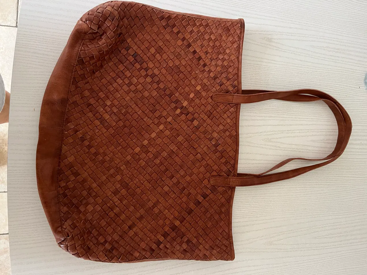 Billede 2 - Shopper i flettet brunt læder