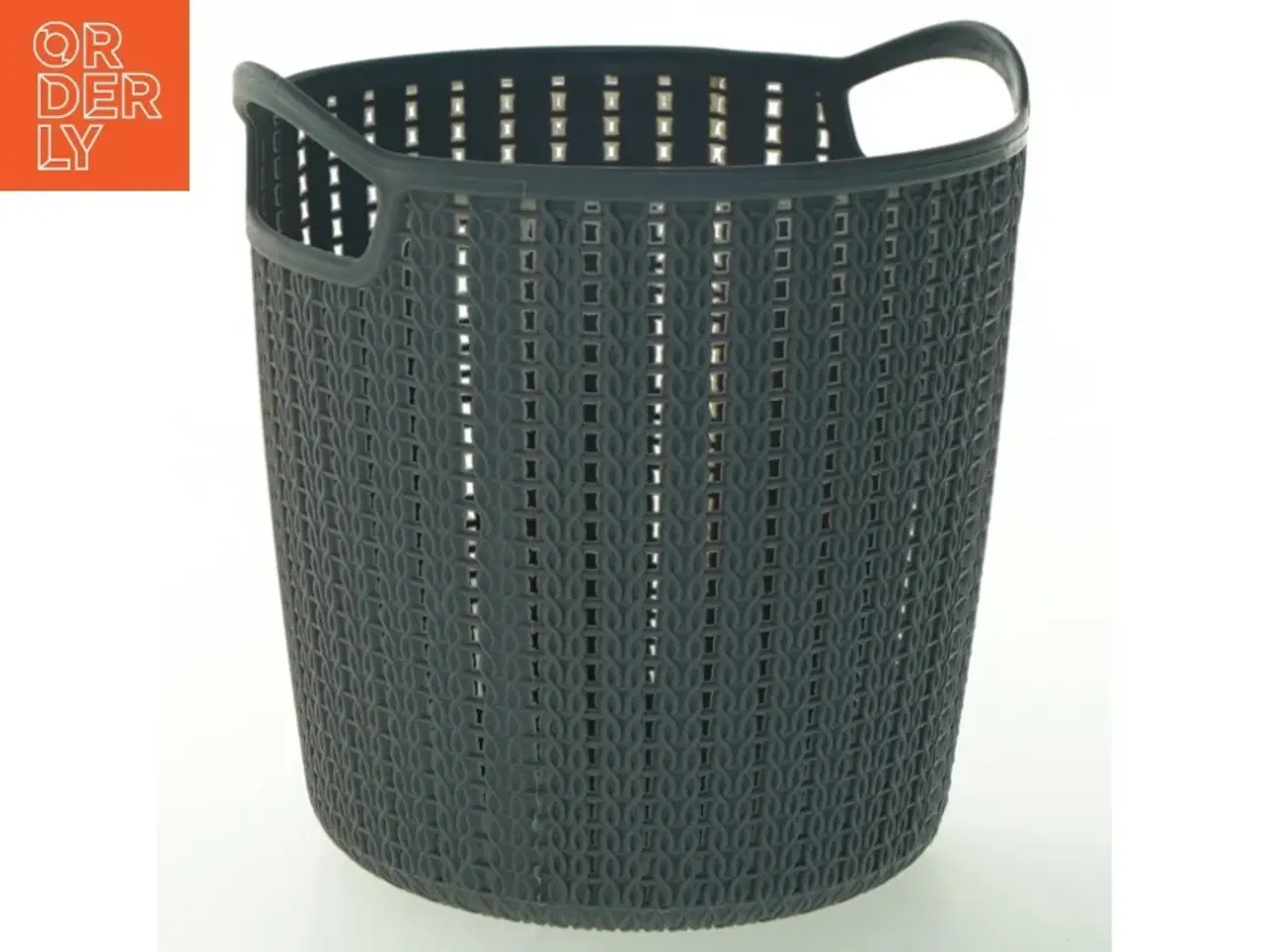 Billede 1 - Rund plastikkurv med håndtag (str. 17x14 cm)