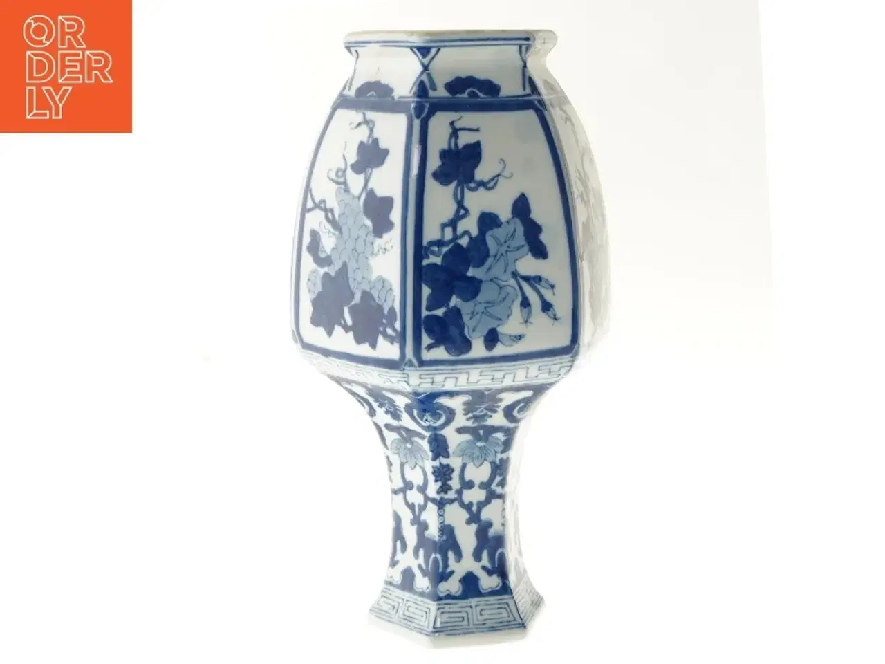 Billede 2 - Blå og hvid porcelænsvase (str. 35 cm)