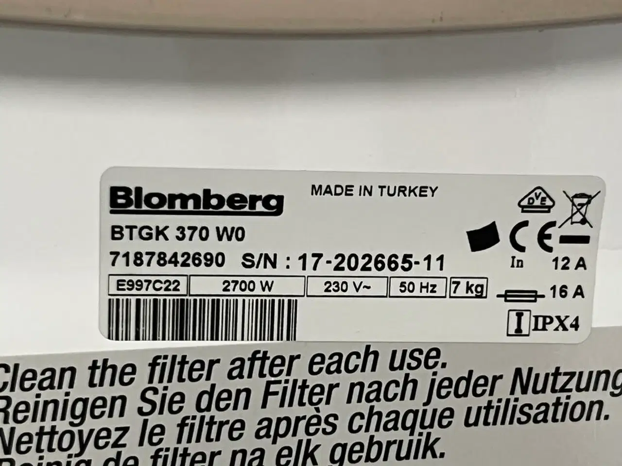 Billede 4 - Tørretumbler BLOMBERG BTGK370W0