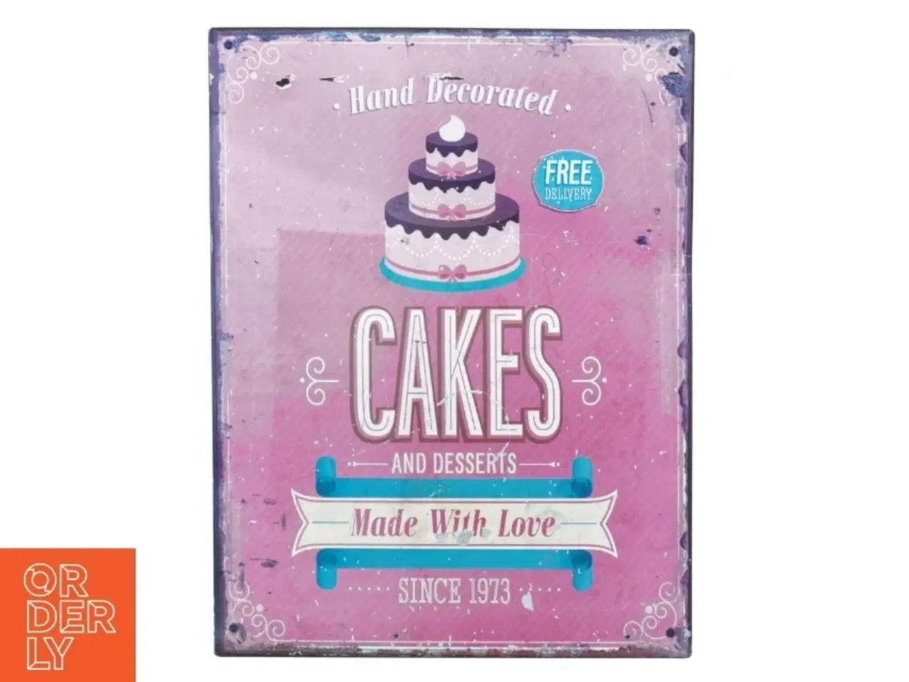 Billede 1 - Skilt, Cakes and desserts made with love (str. 33 x og 25 cm)