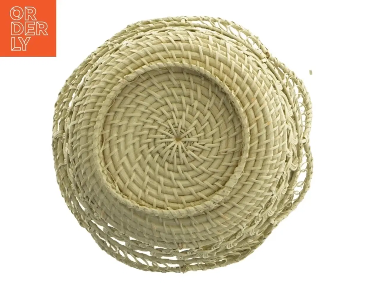 Billede 4 - Flettet brødkurv med stofbeklædning fra Lene Bjerre (str. 26 x 11 cm)