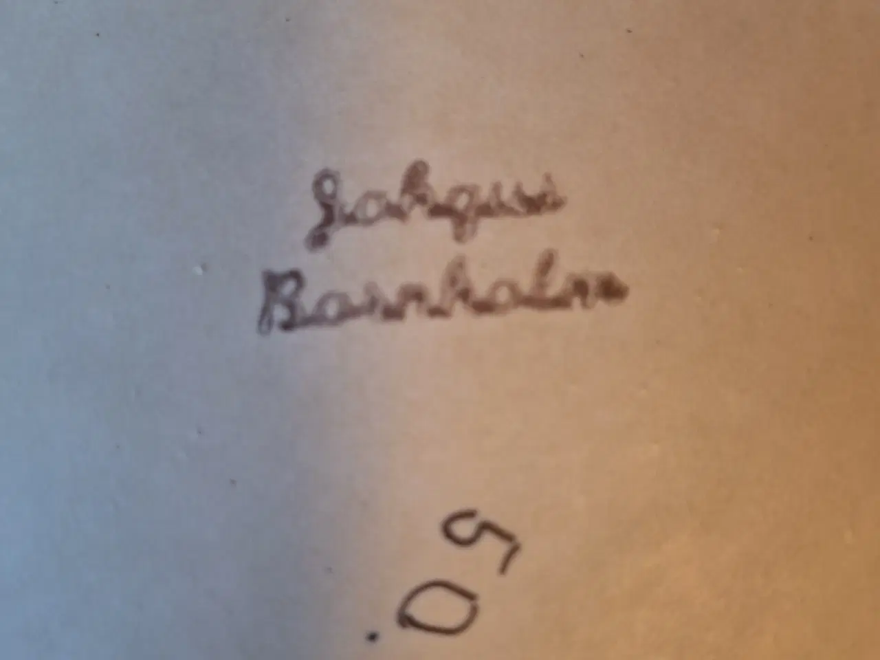 Billede 2 - Johgus Bornholmsk keramikfad fra 1950 & lyssestage