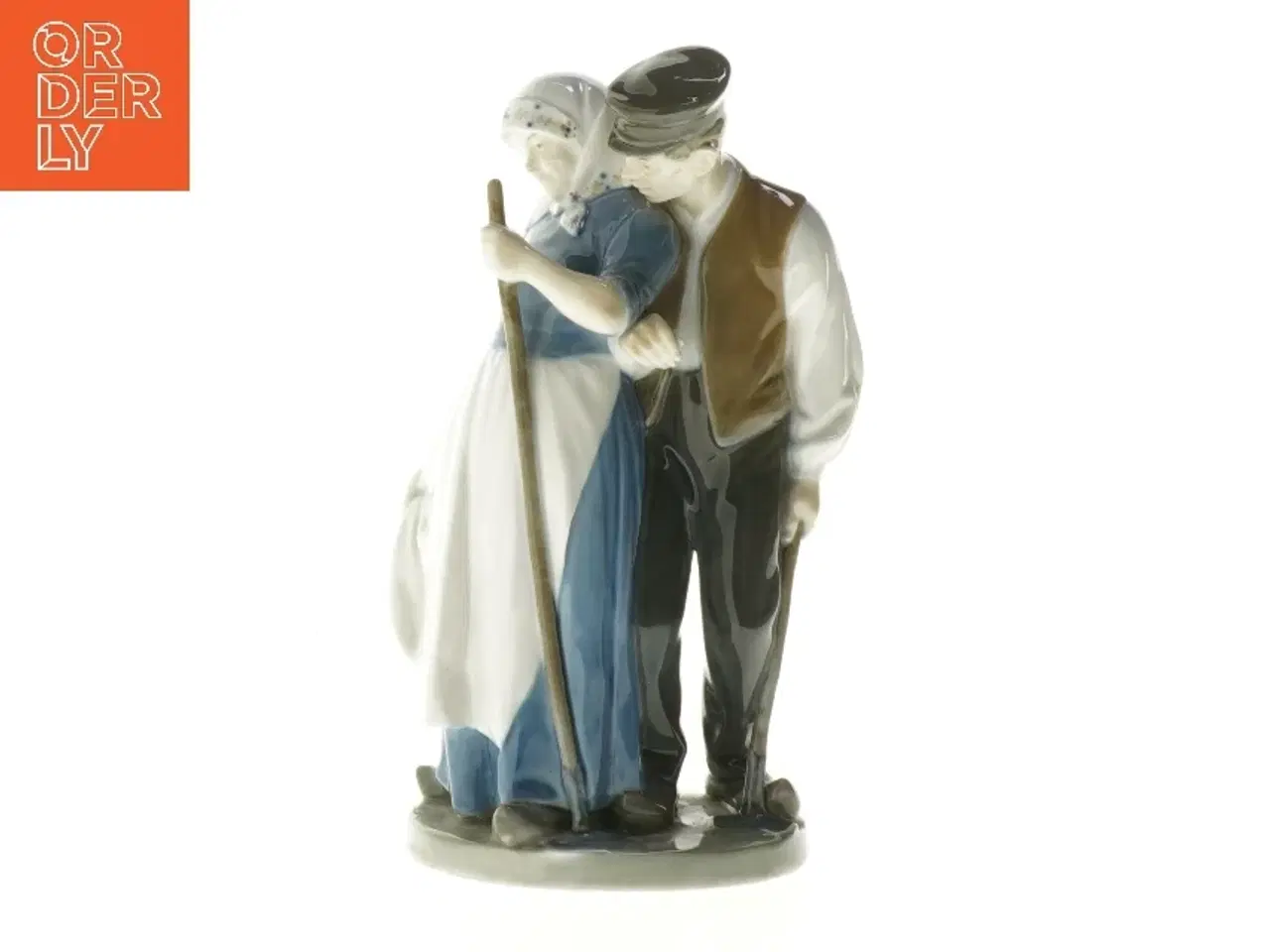 Billede 1 - Porcelænsfigur af landmandspar fra Royal Copenhagen (str. 20 cm)