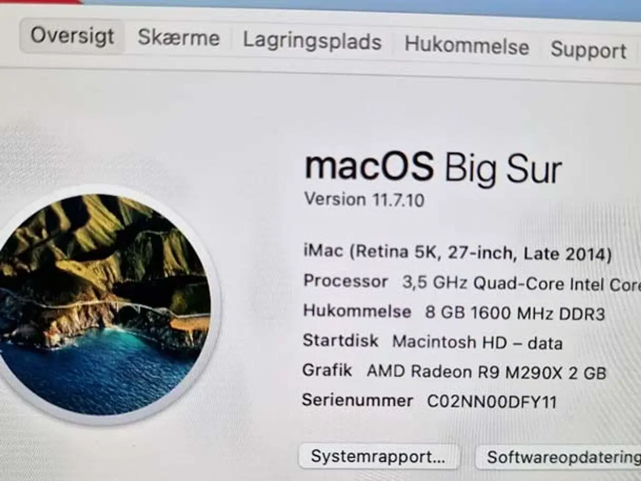 Billede 2 - iMac 27" Late 2014, Retina, 8 gb, 1 tb, 2 gb video