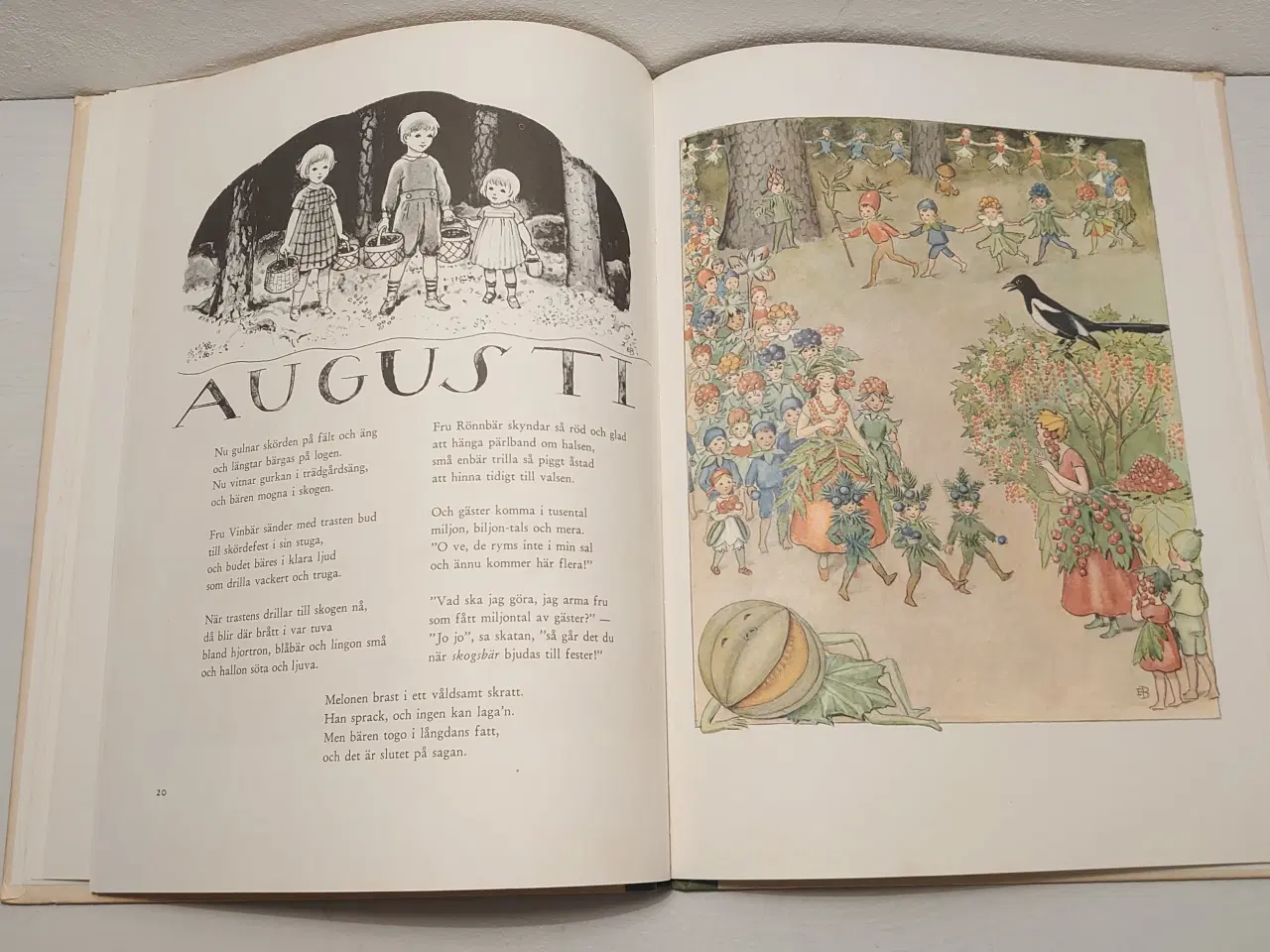 Billede 6 - Elsa Beskow:Årets Saga. Pæn stand. Udg 1975.Svensk