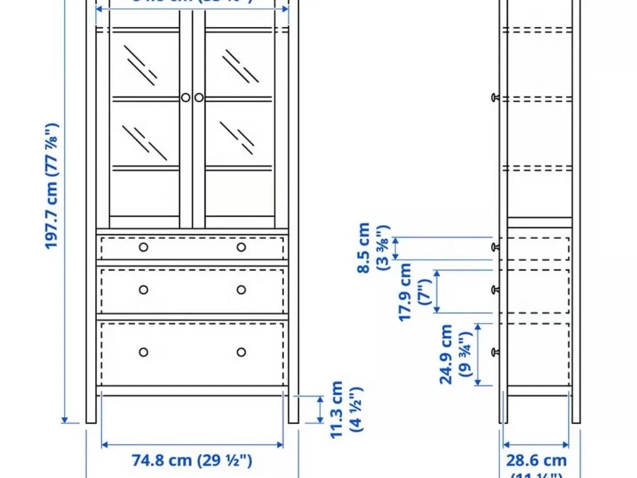 Billede 2 - IKEA Hemnes vitrineskab - rød