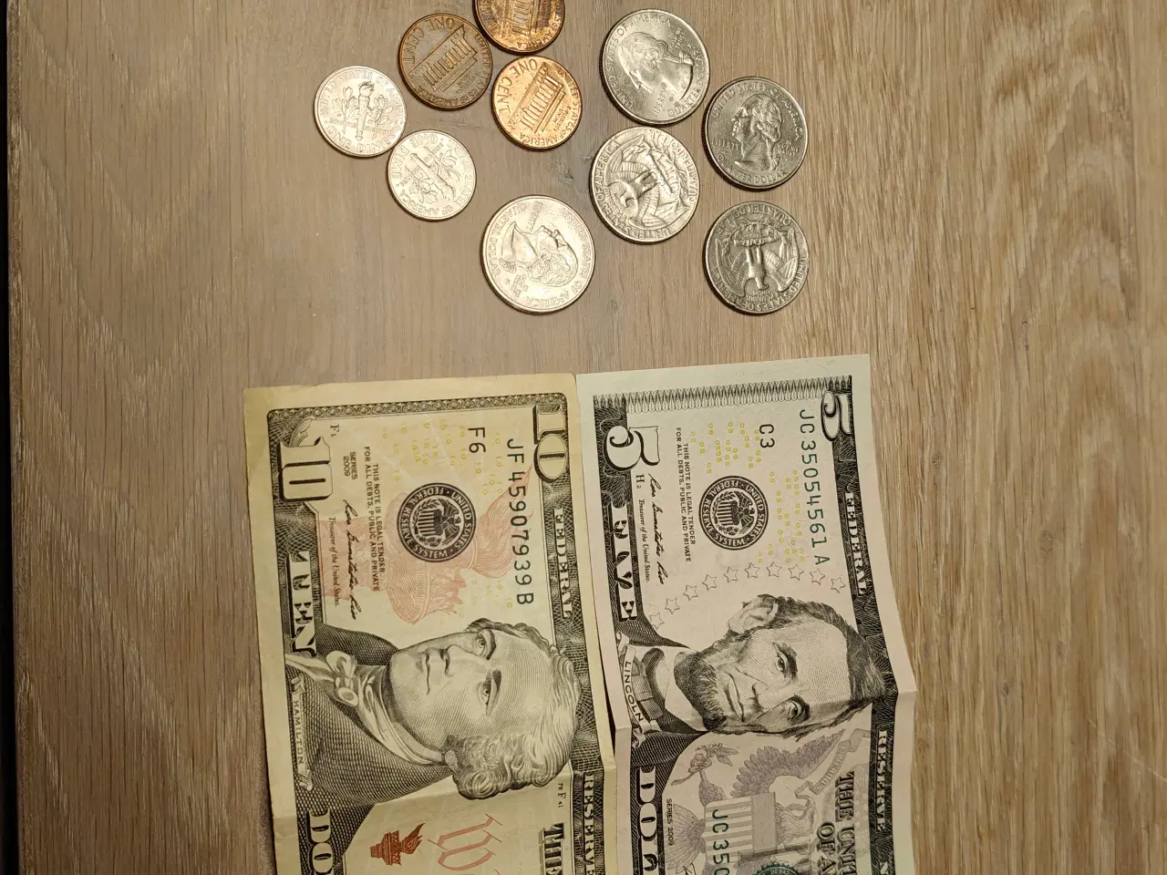 Billede 1 - US / Island mønter og sedler