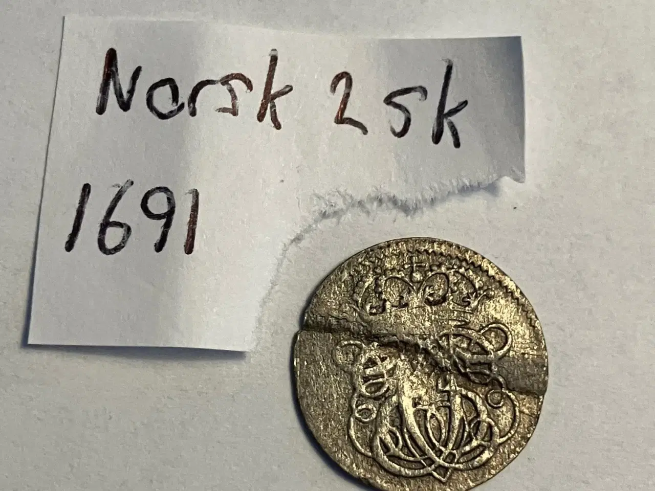 Billede 2 - 2 skilling 1691 Norge