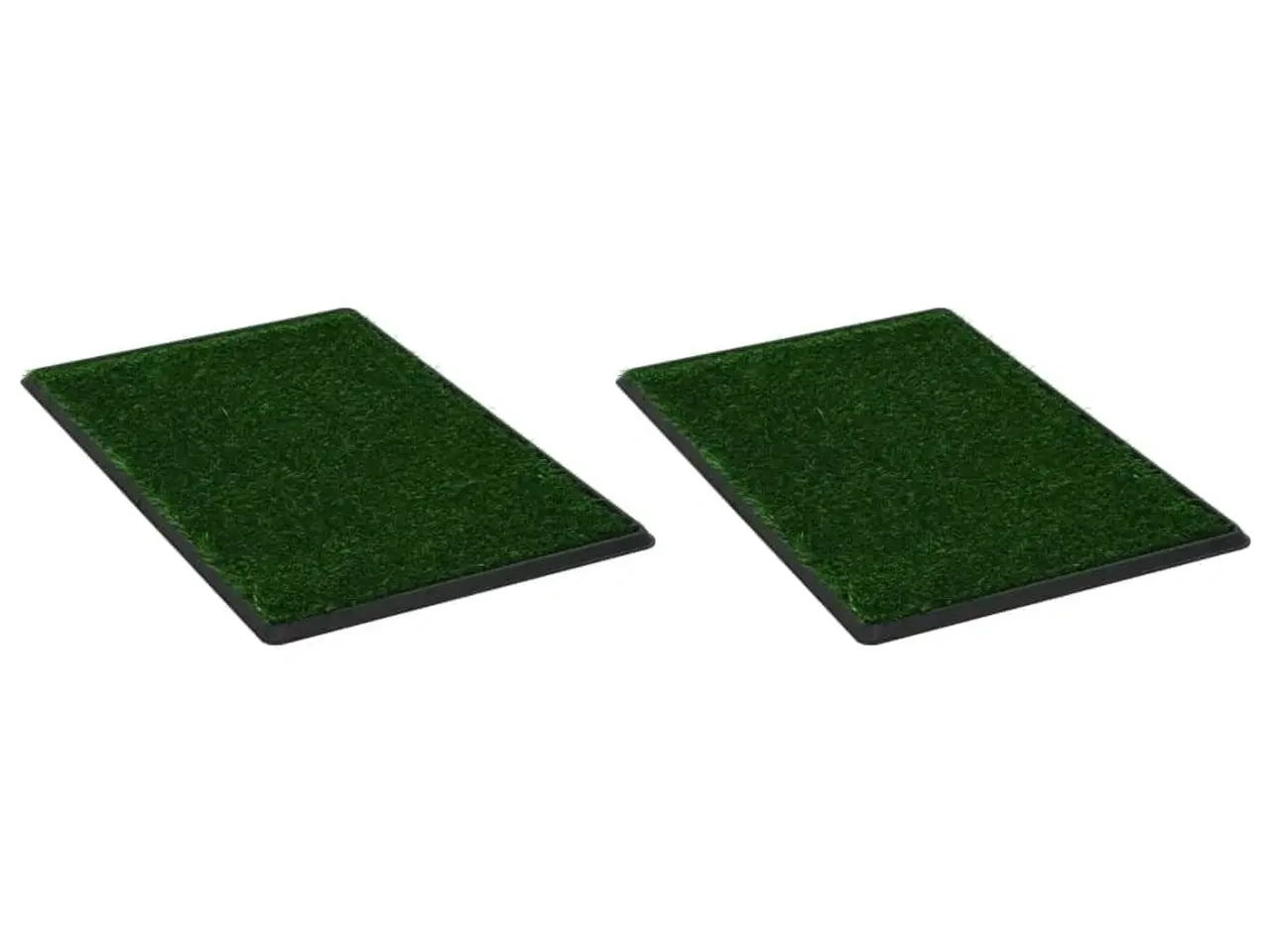 Billede 2 - Kæledyrstoilet med bakke og kunstgræs 2 stk. 76x51x3 cm grøn