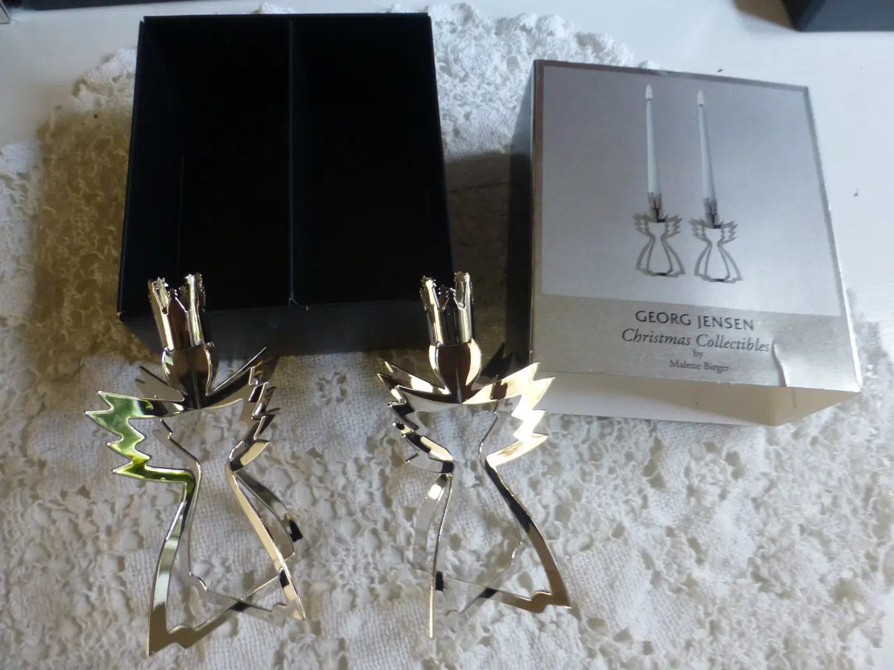 Billede 1 - Georg Jensen Engle Lysestager i Palladium 2 Stk