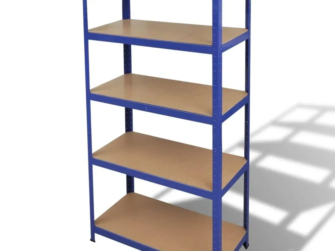 Billede 1 - Opbevaringsreol 5 hylder stål og konstrueret træ blå