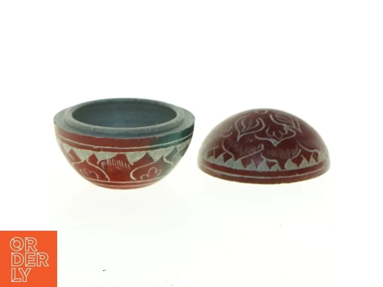 Billede 2 - Håndmalet keramikskål (str. 7 x 6 cm)