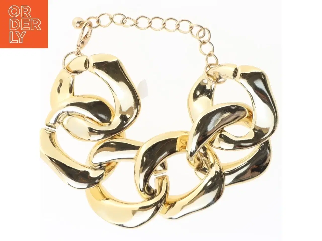 Billede 1 - Guldtonet kæde (str. 28 cm)