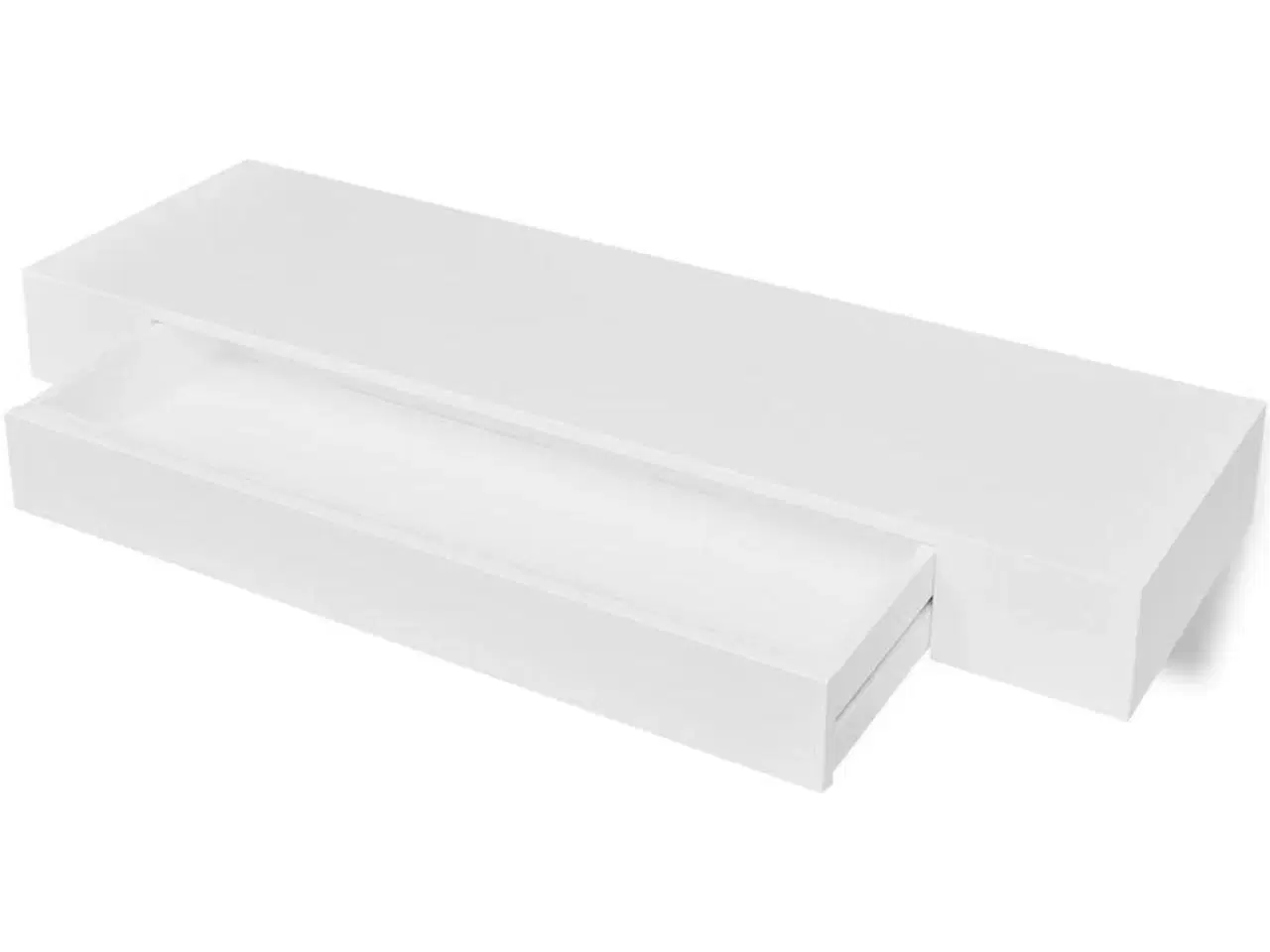 Billede 2 - Væghylde med 1 skuffe MDF hvid