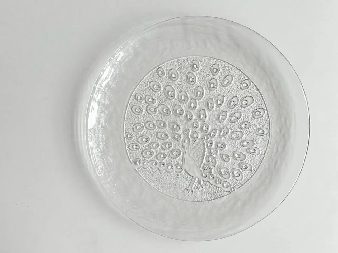 Billede 1 - Påfuglefad, klart glas