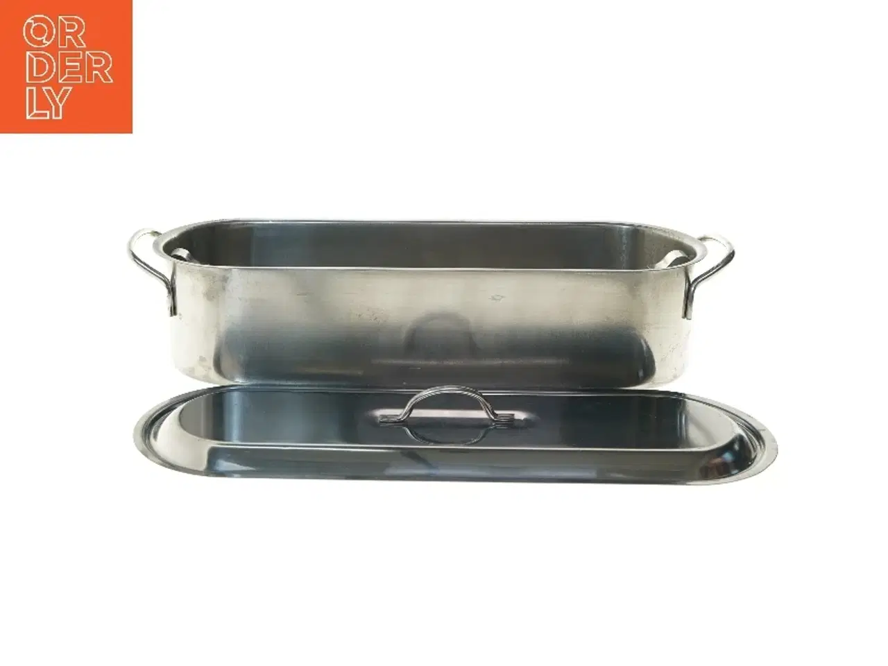 Billede 5 - Oval fiskekasserolle i rustfrit stål (str. 46,5x16 cm)ny