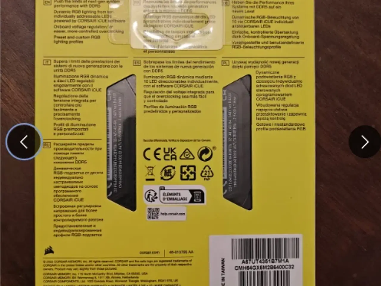 Billede 2 - Corsair Vengeance RGB DDR5 RAM 64GB