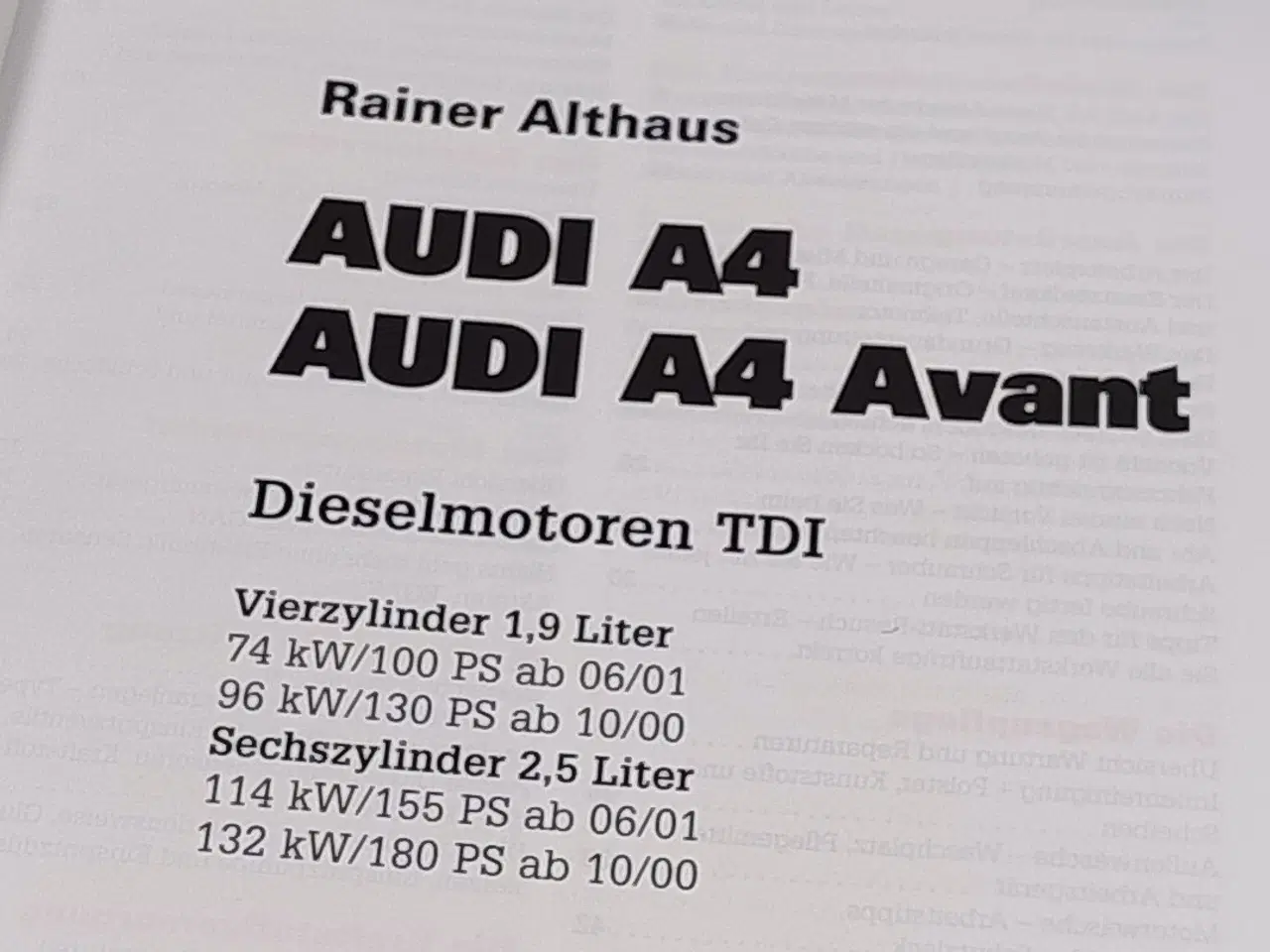 Billede 4 - Audi A4 reperationshåndbog