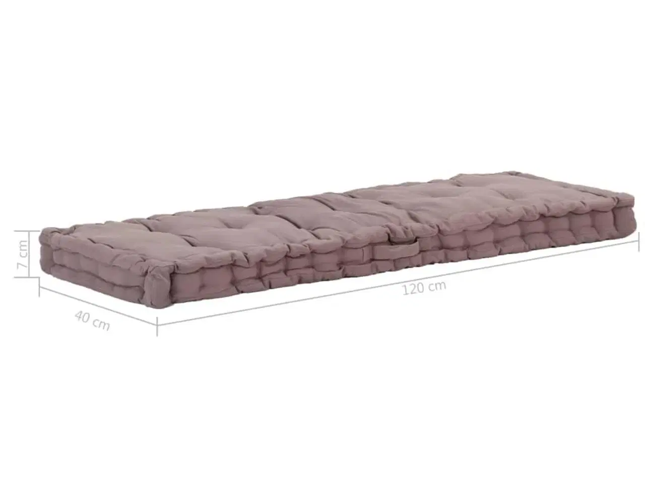 Billede 7 - Hynde til pallesofa 120x40x7 cm bomuld gråbrun
