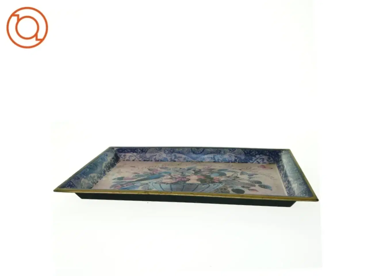 Billede 4 - Vintage Retro Metal Bakke Fugl og Blomster (str. 41 x 30 cm)