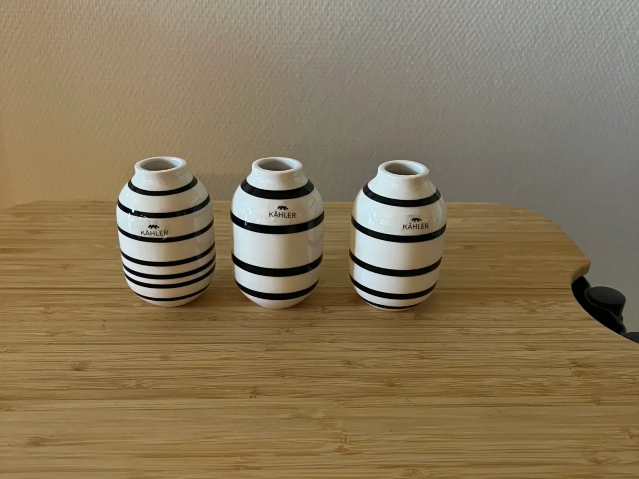 Billede 1 - Kähler  Omaggio vase sæt sort & hvid