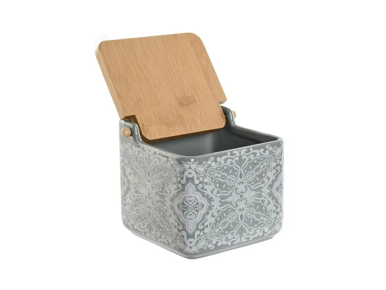 Billede 3 - Saltkar med låg - blå/beige/pink/syren, bambus, 750 ml (2 stk)